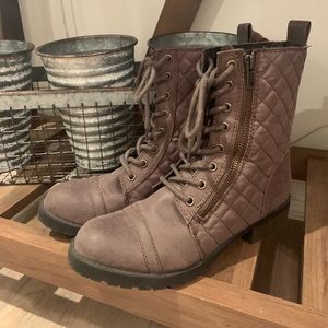 Size 7 Taupe Mossimo Moto Boots.
